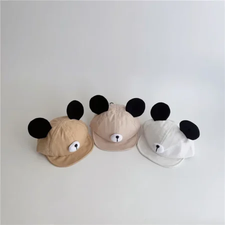Cute Bear Ear Baby Hat for Kids Boy & Girl Soft Cotton - Image 2