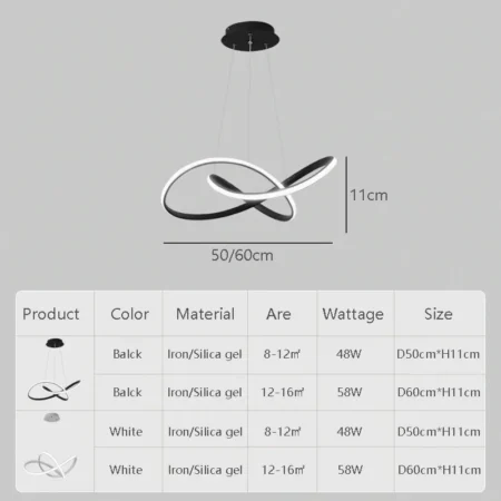 50/60cm Pendant Light, Living Room, Dining Hall, Bedroom, - Image 6