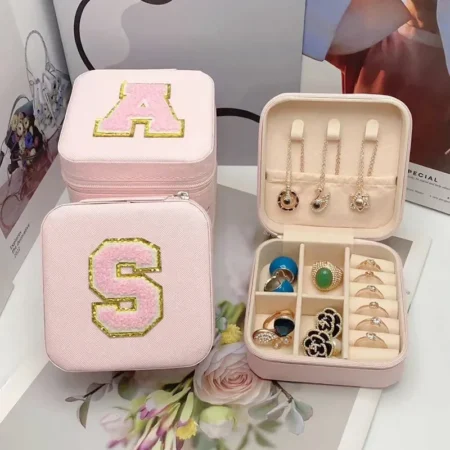 Personalized Mini Jewelry Storage Box – Bridesmaid Travel Case with Initial & Name, Perfect Birthday & Mother’s Day Gift - Image 3