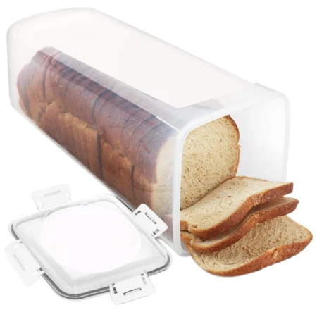 Clear Airtight Bread Box – Tall Loaf Container with Lid for Homemade Bread