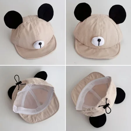 Cute Bear Ear Baby Hat for Kids Boy & Girl Soft Cotton