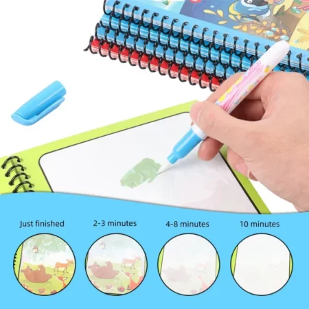 Magic Water Drawing Book for Kids – Reusable Coloring Toy with Pen (Ages 2–4) - Image 4