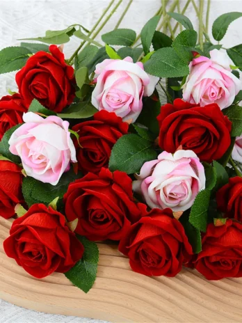 1 Head Silk Rose Fake Flower A...