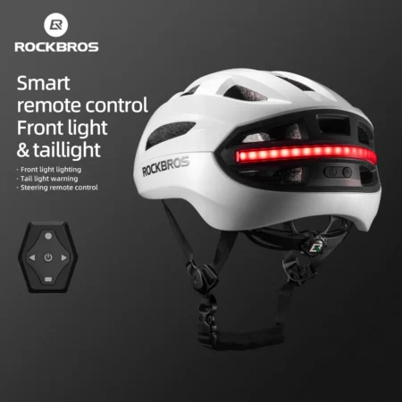 ROCKBROS Bike Helmet Light Helmet with Remote Control Rechargeable