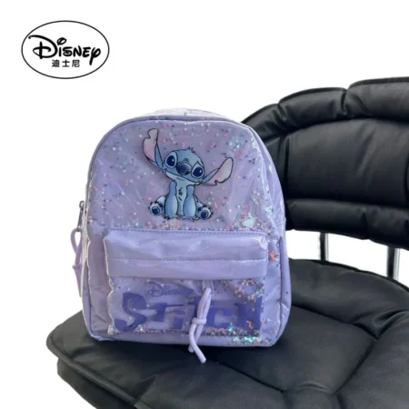 Disney Stitch Sequin School Bag – Cute Cartoon Backpack for Boys & Girls