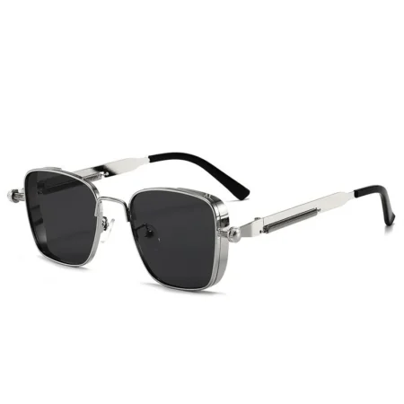 Men’s Vintage Steampunk Driving Sunglasses – Metal Frame with Spring Hinges, Unisex