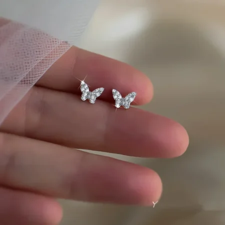 925 Silver Zircon Stud Earrings – Cute & Simple Sparkling Jewelry for Women - Image 4
