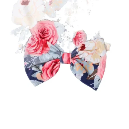 ⁦Sweet Floral Print Dress with Butterfly Knot & Mesh Splice – Summer Casual Wear for Little Girls⁩ - الصورة ⁦5⁩