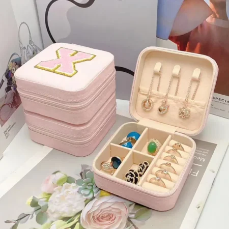 Personalized Mini Jewelry Storage Box – Bridesmaid Travel Case with Initial & Name, Perfect Birthday & Mother’s Day Gift - Image 4