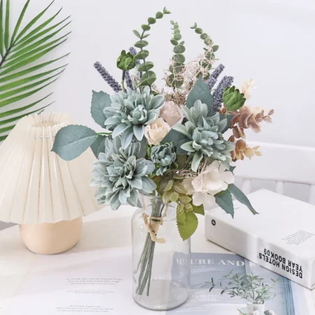 Artificial Luxury Flowers Dahlia Holding Bouquet - Image 2