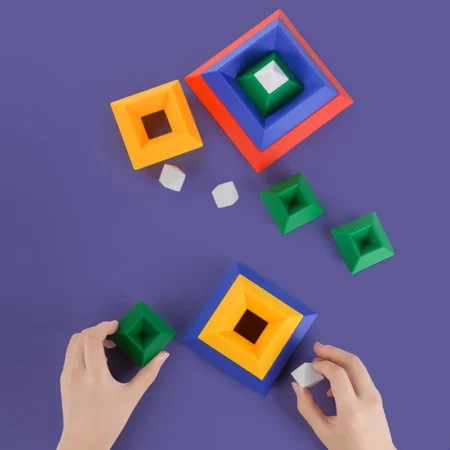 Kids 3D Geometry Construction Set – Pyramid Building Blocks, Montessori STEM Space Game, Educational Toy for Boys & Girls - Image 5