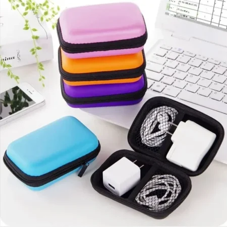⁦Travel Cable Organizer Bag – Portable Zipper Case for Electronics & Earphones⁩ - الصورة ⁦2⁩
