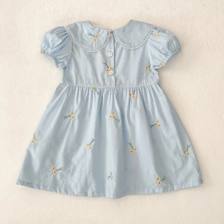 ⁦Summer Toddler Princess Dress – Embroidered Flower & Flying Sleeves for Girls 1-6 Years⁩ - الصورة ⁦5⁩