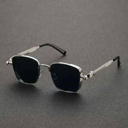 Men’s Vintage Steampunk Driving Sunglasses – Metal Frame with Spring Hinges, Unisex - Image 3