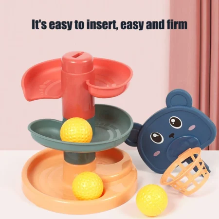 Montessori Rolling Ball Tower – Stacking Track Toy for Infant Skill Development - Image 4