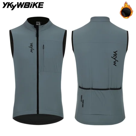 YKYWBIKE Men Cycling Gelit Thermal Fleece Bicycle Windbreaker