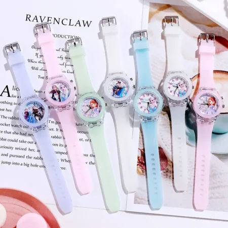 ⁦Disney Frozen Princess Watch – Crystal Quartz Cartoon Wristwatch for Girls⁩ - الصورة ⁦2⁩