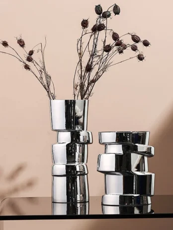 Silver Geometric Twist Glass V...