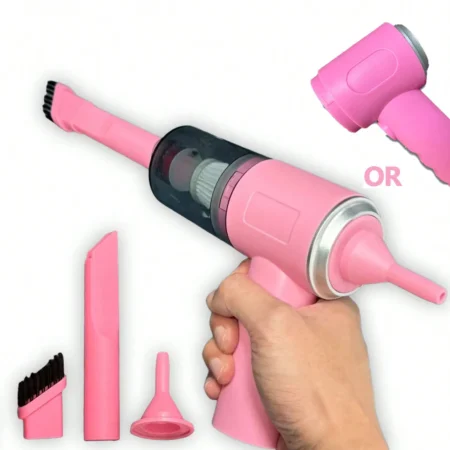 3-in-1 Mini Vacuum Cleaner – USB Rechargeable, Suction & Blower Combo for Car & Home