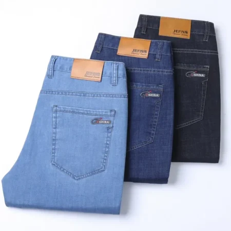 ⁦New Ice Silk Thin Denim Jeans For Men⁩ - الصورة ⁦4⁩