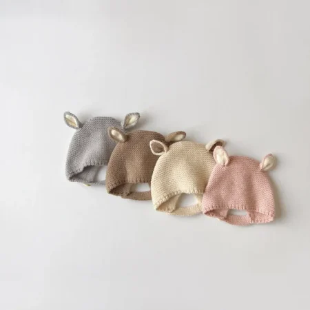 Baby Rabbit Ear Knitted Hat | Cute Wool Beanie for Boys & Girls (0–2 Years) - Image 4