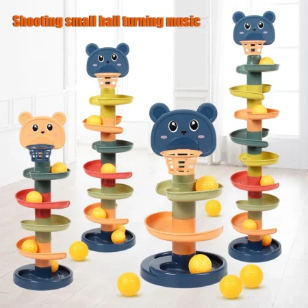 Montessori Rolling Ball Tower – Stacking Track Toy for Infant Skill Development - Image 2