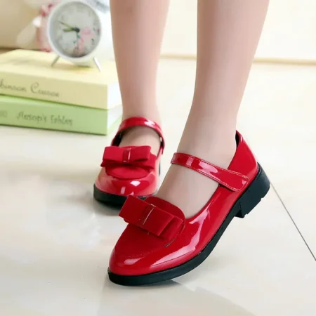 Girls Princess Flats with Bowknot – Classic Mary Jane Shoes, British Style Kids Dress Shoes (Sizes 27-38) - Image 5