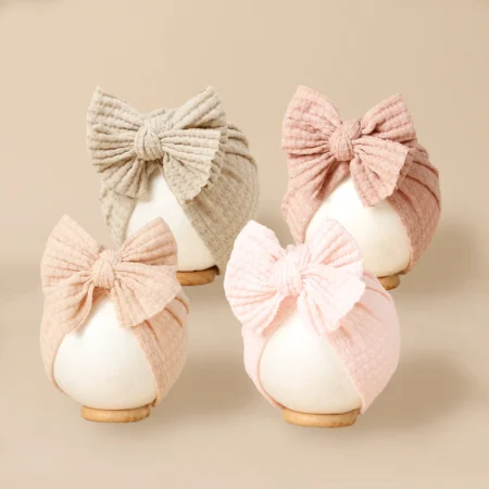 Knitted Baby Girl Turban Hat | Soft Bowknot Beanie for Newborns & Infants