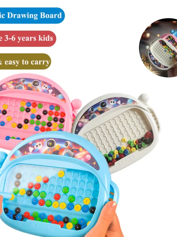 Magnetic Doodle Board for Kids – Drawing Toy with Pen & Beads (Ages 3–8)