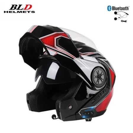⁦Modular Motorcycle Helmet Double Visor Flip Up Full Face⁩ - الصورة ⁦3⁩