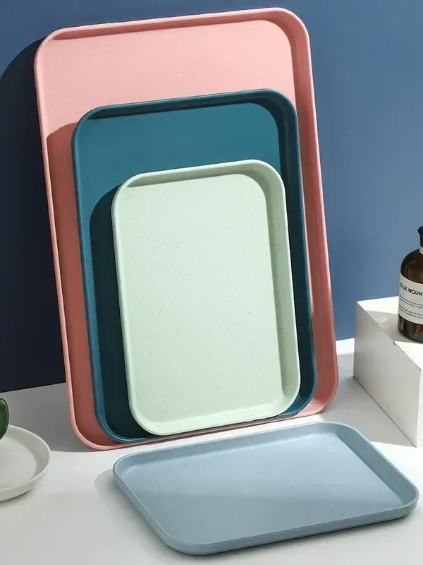 Plastic Serving Tray – Anti-Slip Kitchen Tray for Tea, Fruit & Desserts