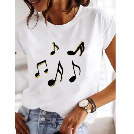 Y2K Love Heart Print T-Shirt for Women – 90s Aesthetic Summer Casual Tee - Image 2