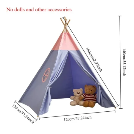 1.6M Kids Play Tent – Foldable Triangle Teepee for Boys & Girls, Indoor/Outdoor Playhouse for Hands-On Fun & Home Activities