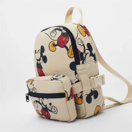 Disney Mickey Mouse Backpack – Lightweight Nylon School Bag with Detachable Pouch - Image 2