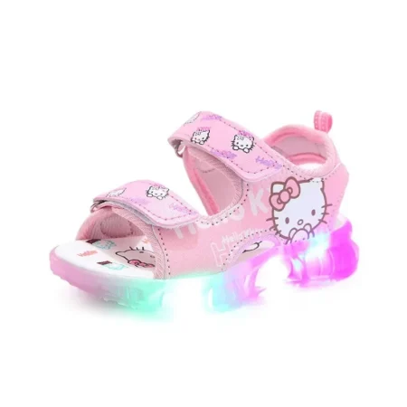 2025 Baby Girls LED Hello Kitty Sandals – Anti-Slip Casual Beach Shoes - Image 4