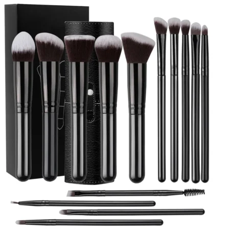 14-Piece Full Set: Includes essential brushes for foundation, blush, powder, contour, eyeshadow, and blending