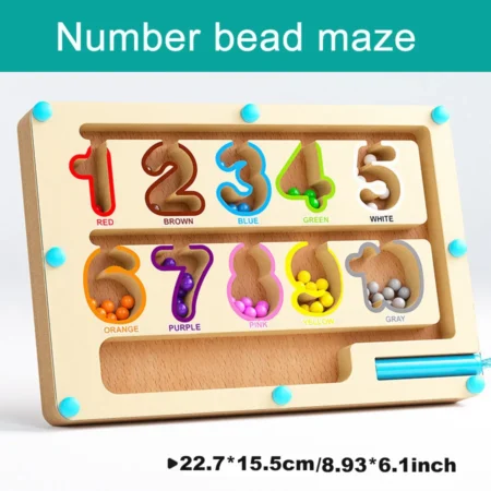 Montessori Magnetic Maze Board – Color Sorting & Bead Game for Kids - Image 5