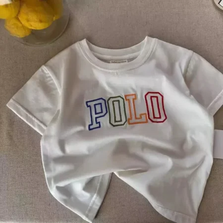 2025 Kids’ Korean Style Cotton T-Shirt | Trendy Letter Print Casual Tee for Girls - Image 4