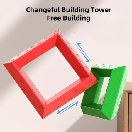 ⁦16PCS Pyramid Puzzle Building Blocks – Brain Teaser Stacking Toy for Kids, Magic Tower Assembly Game for Intellectual Development⁩ - الصورة ⁦2⁩