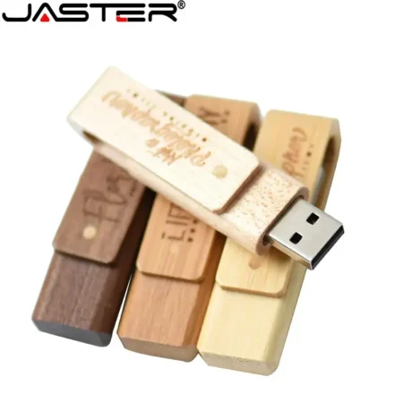⁦JASTER Rotatable Wooden USB 2.0 Flash Drives⁩ - الصورة ⁦6⁩