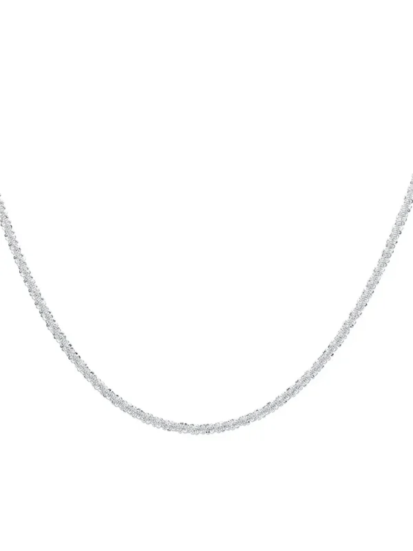 قلادة فضية لامعة للنساء، سلسلة الترقوة العصرية، قلادة للفتيات، إكسسوارات مجوهرات حفلات الزفاف الكورية