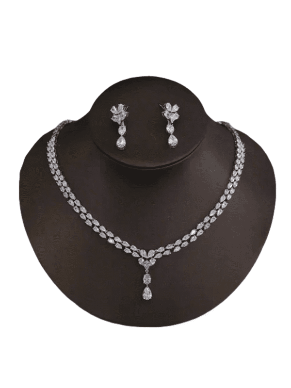 مجموعة أقراط وقلادة قطرة الماء من ASNORA بتصميم جديد فاخر من الزركونيا المكعبة للنساء عالية الجودة مجوهرات لحفلات الزفاف