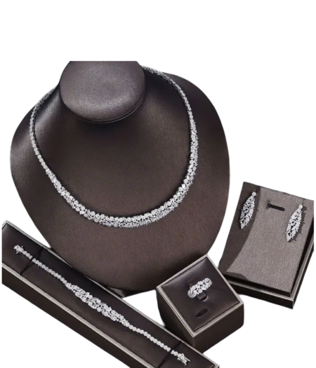 2024 Saudi Dubai Bridal Jewelry Set – 4-Piece Wedding Party Accessories for Women