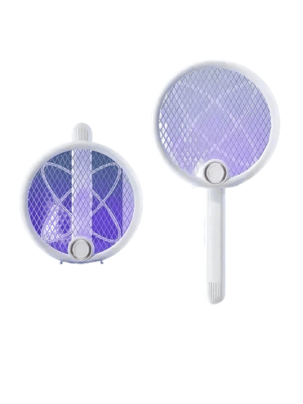 2025 Foldable Electric Fly Swatter – USB Rechargeable 3200V Mosquito Killer with Purple Light