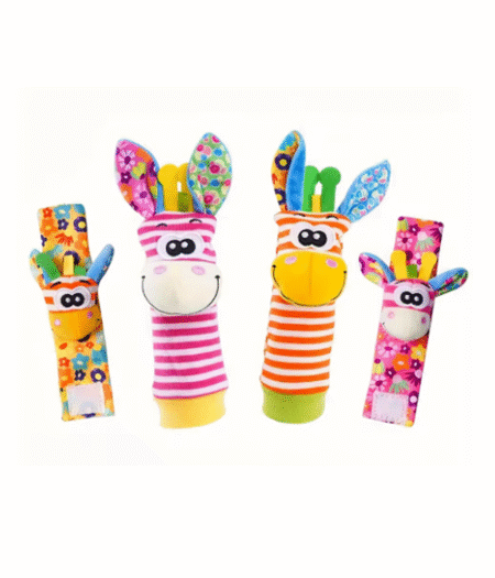 Baby Wrist Rattle & Foot Finder Set – Soft Sensory Toys for Newborns (0–12 Months)