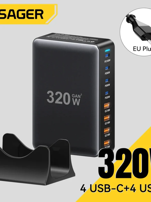 Essager 320W GaN Charger 8Port USB Type C