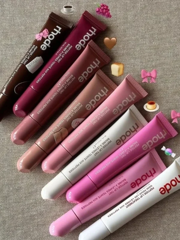 RHODE Popular Cosmetics Essence Moisturizing Care Products Durable Lipstick Toast Raspberry Jelly Ribbon Lipstick Lipgloss Girl