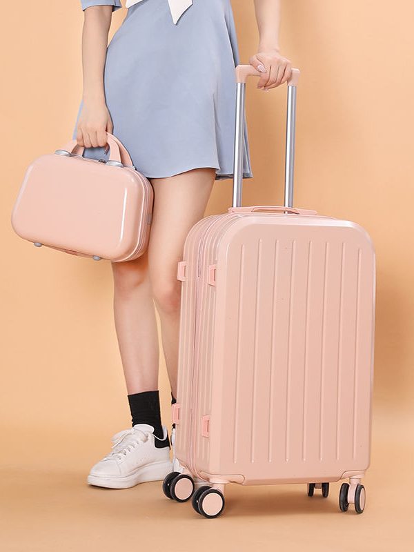 Luggage Female Student Trolley Case Travel Password Suitcase Male Candy Color Leather Case Suitcase Set