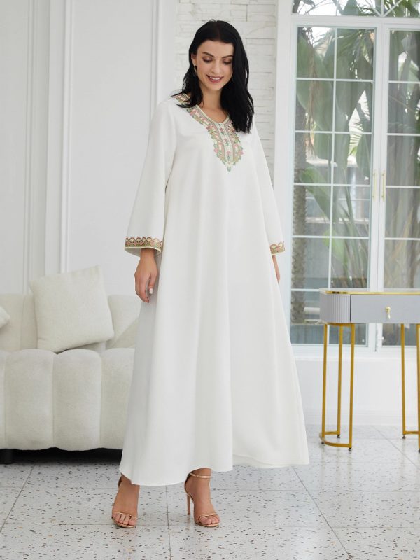 Muslim Women's Wear Fashion Stitching Lace Abaiya Robe