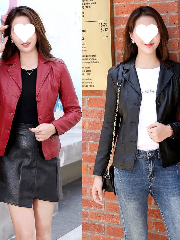 Leather Coat Women Fall Short Western Style All-matching Women